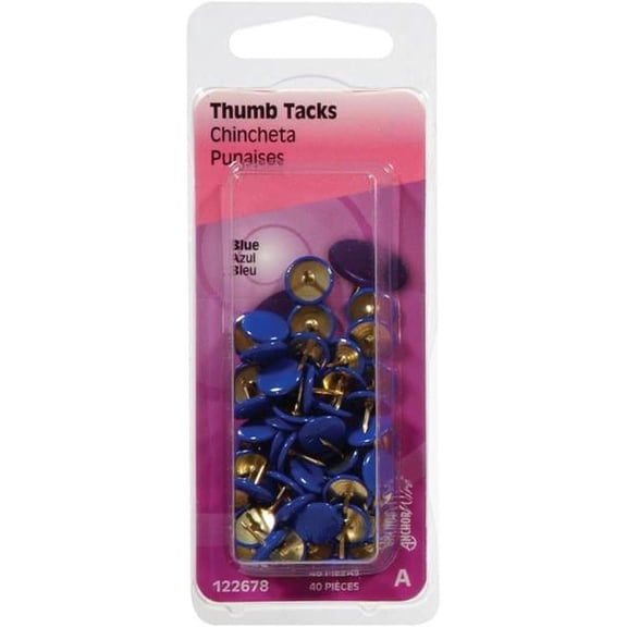 Hillman 55830 0.31 x 0.37 in. Blue Tacks, Pack of 40