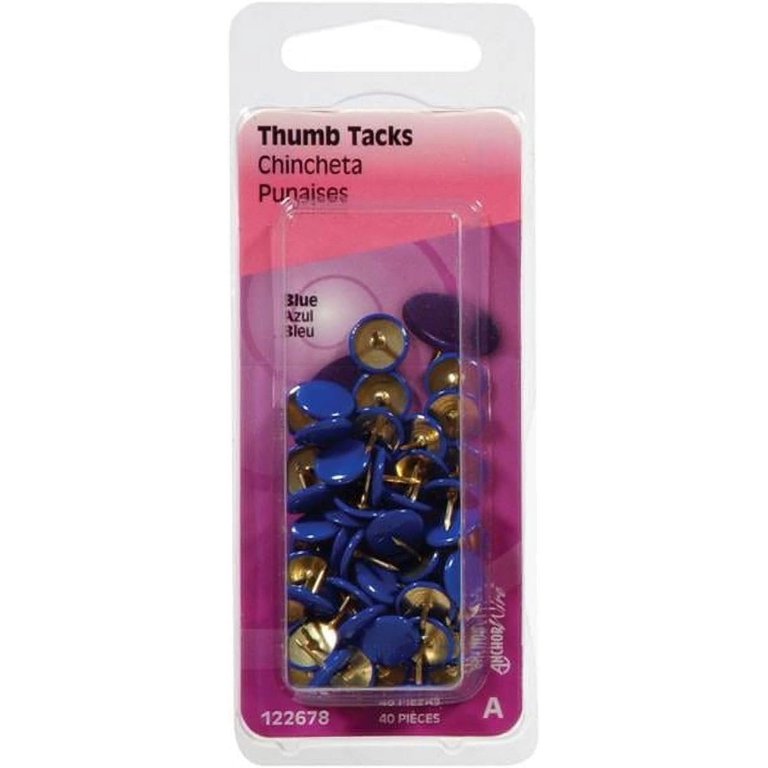 Hillman Blue Push Pins 40 pk Hillman Blue Push Pins 40 pk