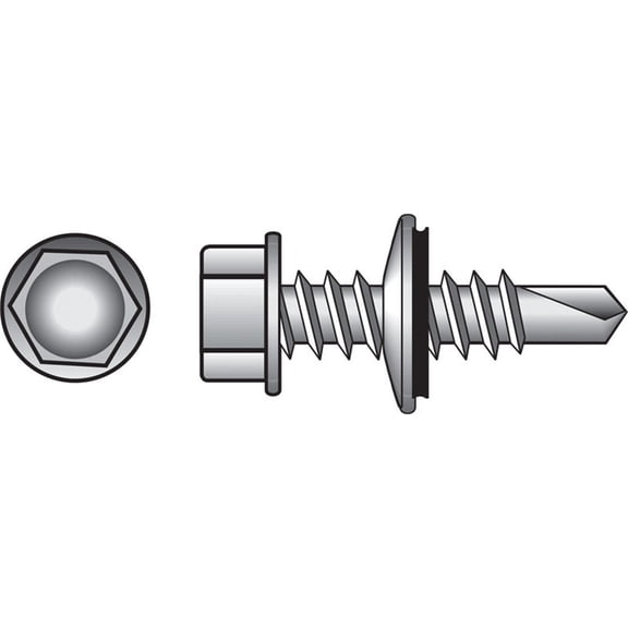 Hillman #12 - 14 x 2 In. Washer Head Self-Drilling Sheet Metal Screw (100-Count)