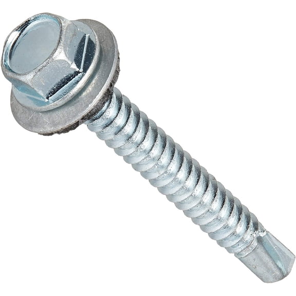 Hillman Self-Drill Screw - 1/4-14 x 2 In, Steel, Pack Of 1 — Professional & DIY Use, Standard Battery Platform