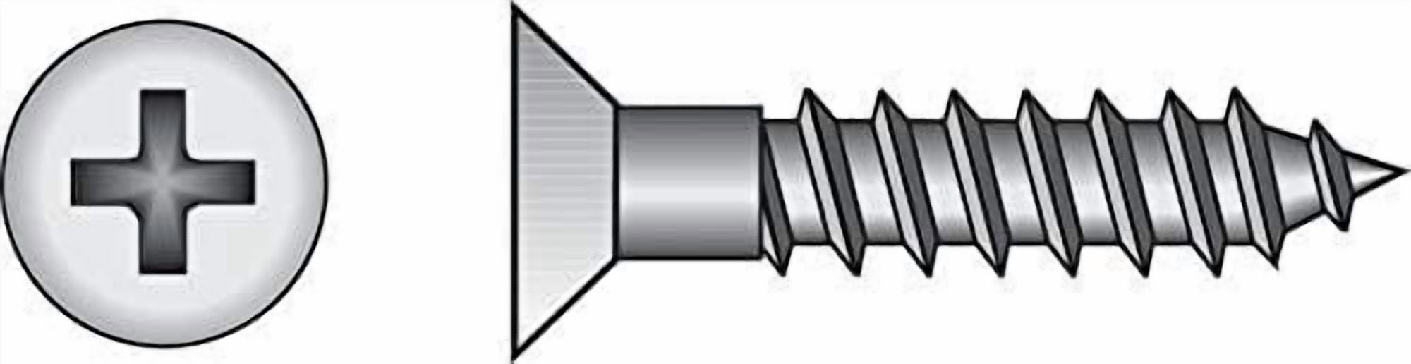 Hillman 57814 No. 12 x 2.5 in. Phillips Zinc-Plated Wood Screws - Pack of 100
