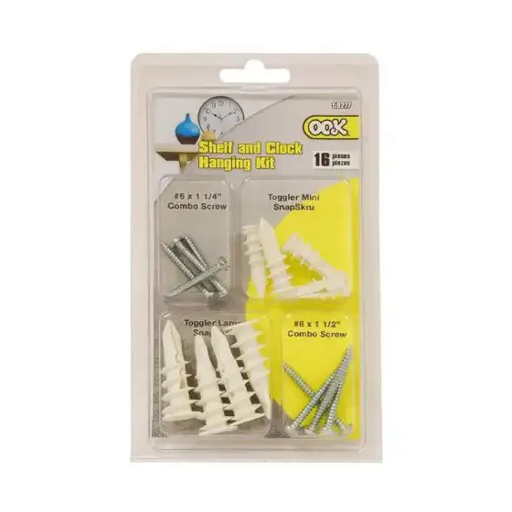 Hillman 59277 Ook Shelf And Clock Hanging Kit 16 Piece, Each