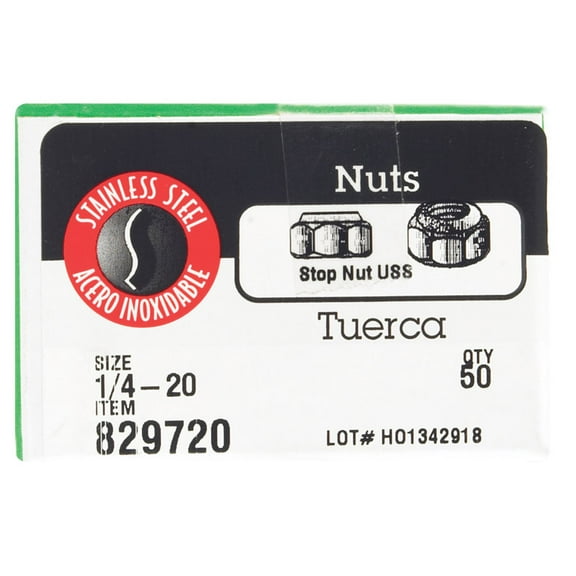 The Fastener Center 1/4-20 Ss Nylon Lock Nut 829720