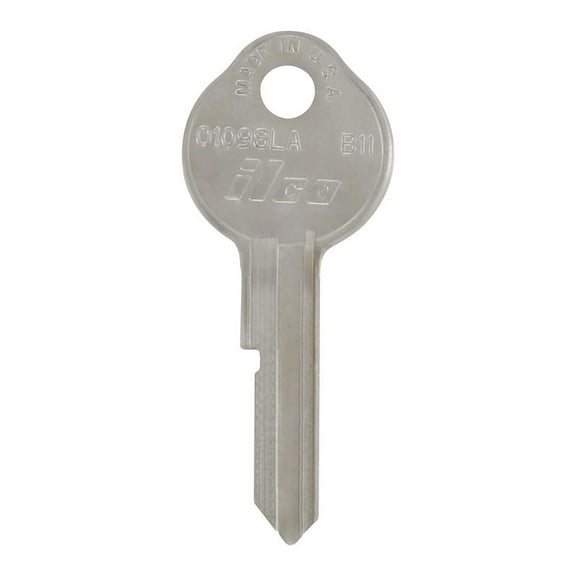 Hillman 5965355 Automotive Universal Key Blank for B11 Single Sided for GM - Case of 10, Silver