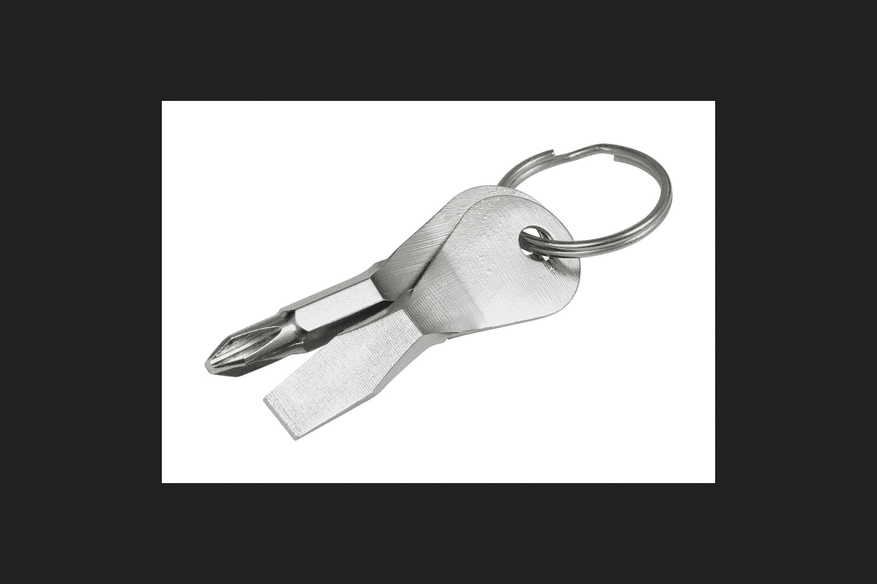 Hillman 5985445 Metal Silver Screwdriver Set Key Ring - Pack of 25