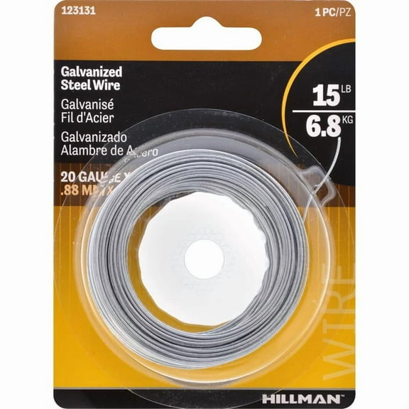 Hillman 75 ft. L Galvanized Steel 20 Ga. Wire