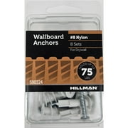Hillman 75 lb. #8 Nylon Drywall Anchor Screws, Pan Head Phillips Screw, 8 Pack