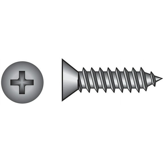 Hillman 80181 No.8 x 0.63 in. Zinc Plated Flat Head Phillips Sheet Metal Screws - Pack of 100