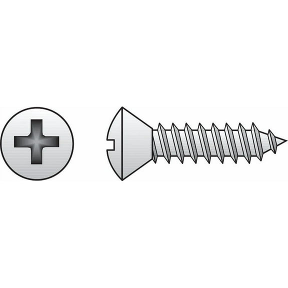 Hillman 823674 8 x 2 in. Phillips Oval Head Sheet Metal Screw Stainless Steel - Box of 100