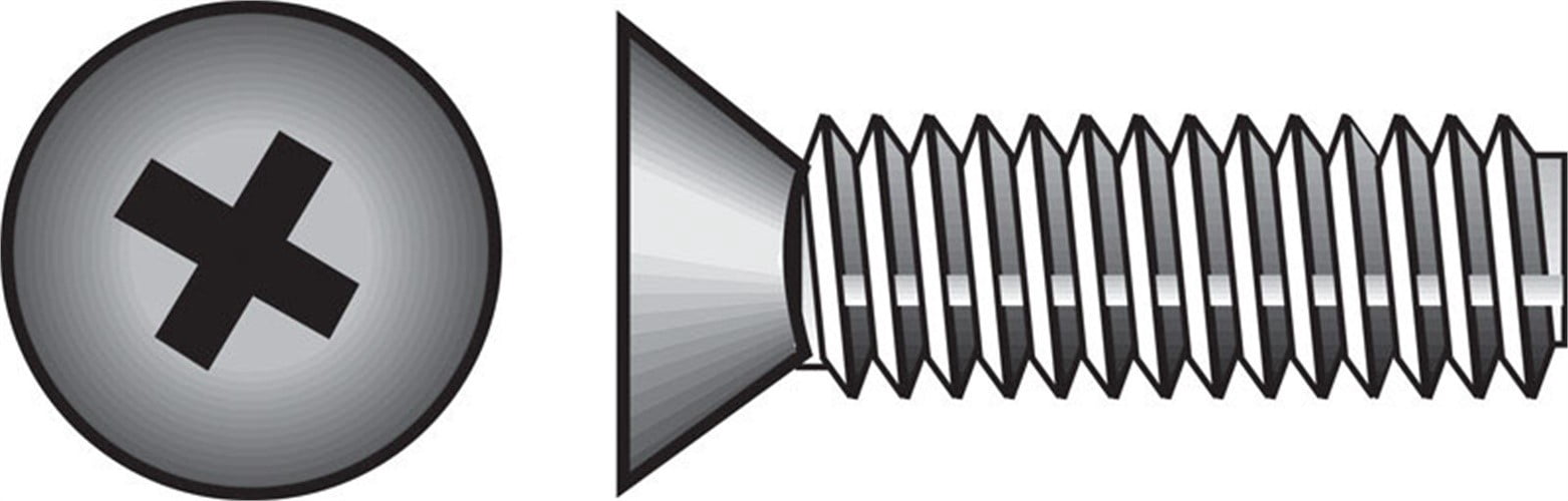 Hillman 825480 8-32 x 1 in. Phillips Flat Head Stainless Steel Machine Screw  Box of 100