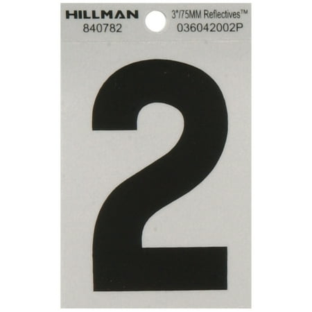 Hillman 840836 3" Black and Silver Reflective Poly-Film Adhesive Letter T