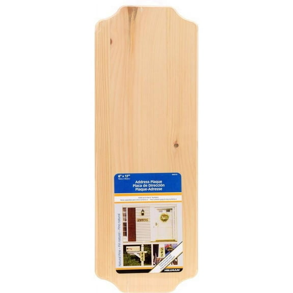 Hillman 844113 Natural Wood Pine Address Plaque Wall Mount 6" X 17",Count of 1