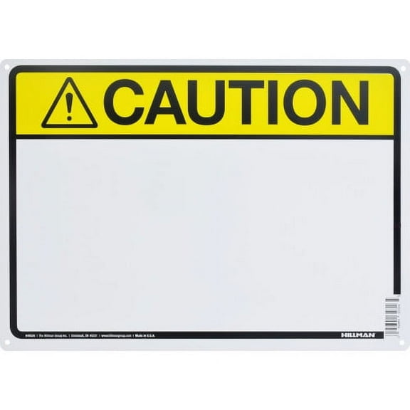 Hillman 849526 Blank Caution Sign (10" x 14")