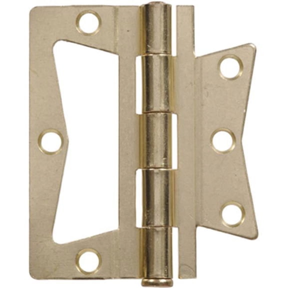 Hillman 851272 3 in. Non Mortise Hinge with Removable Pin, Brass Plated