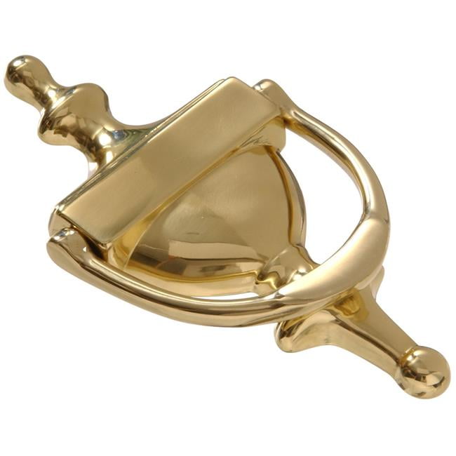 Hillman 852393 6.5 in. Solid Brass & Bright Brass Door Knocker