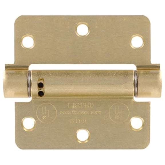 Hillman 852690 4 in. Adjustable Spring Hinge, Satin Brass