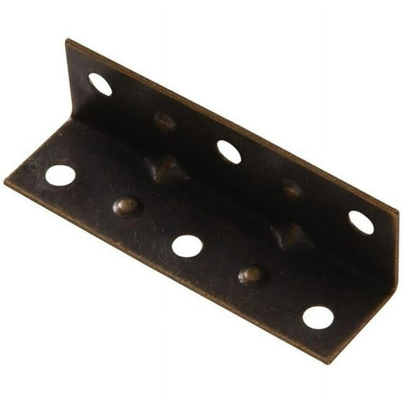 Hillman 853079 3.5 x 0.75 in. Antique Brass Inside Corner Brace
