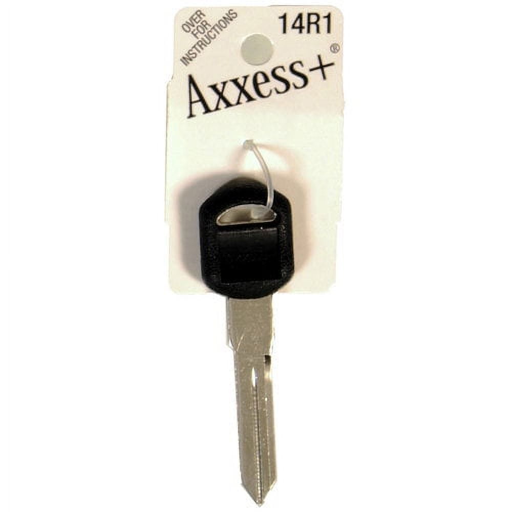 Hillman 87008 Axxess+ Brass Auto Key #14r1, Rubberhead, Replacement Key, Nickel Finish