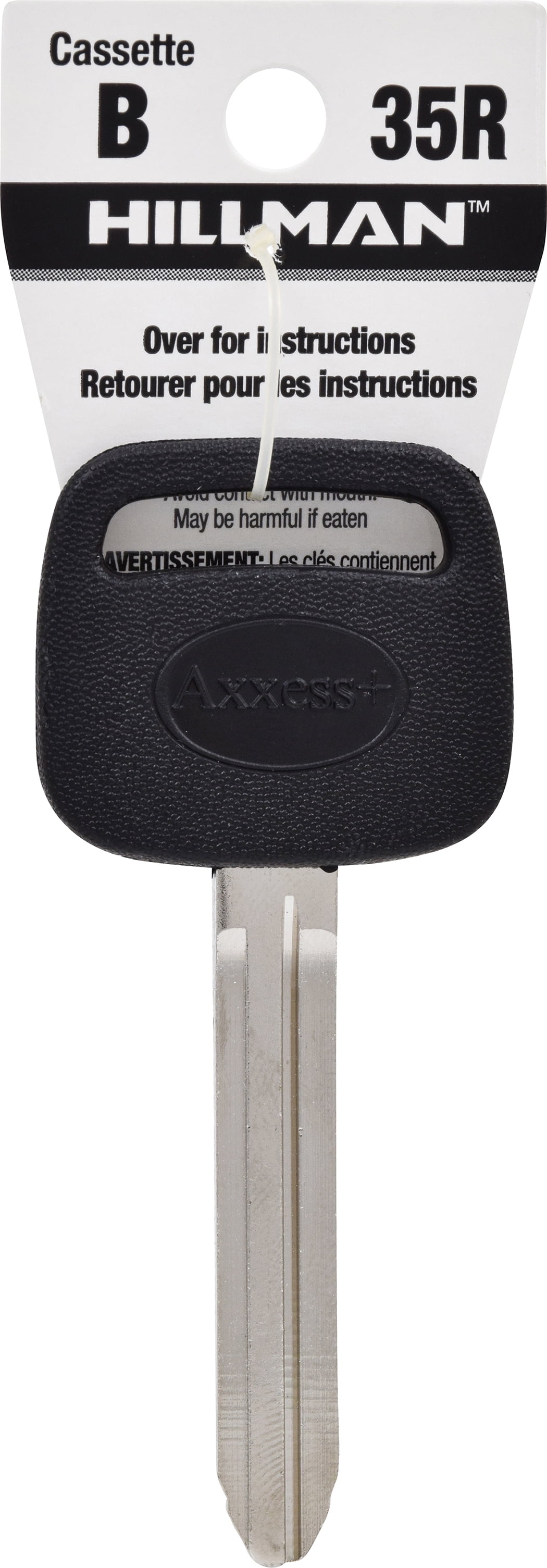Hillman 87019 Axxess+ Brass Auto Key 35R, Rubberhead, Replacement Key