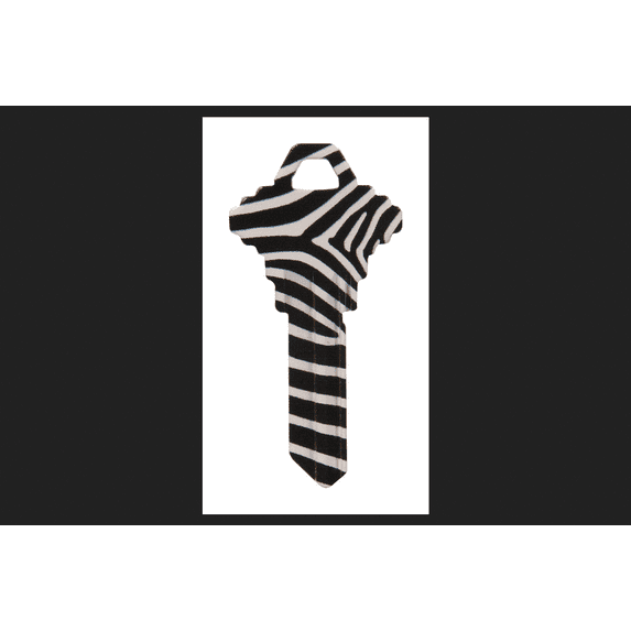 Hillman 88759 Decorative Blank Key, WacKey #68 SC1, Home Key, Zebra, Brass