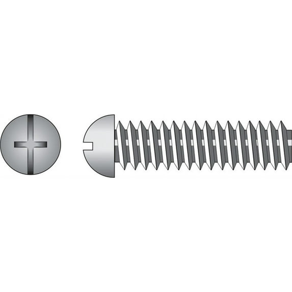 Hillman 90317 10-32 x 2 in. Zinc Plated Combination Machine Screw
