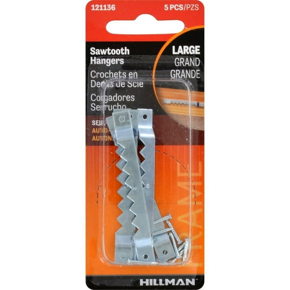 Hillman Anchor Large Wire Sawtooth Hangers (5 Count) 121136 Pack of 10