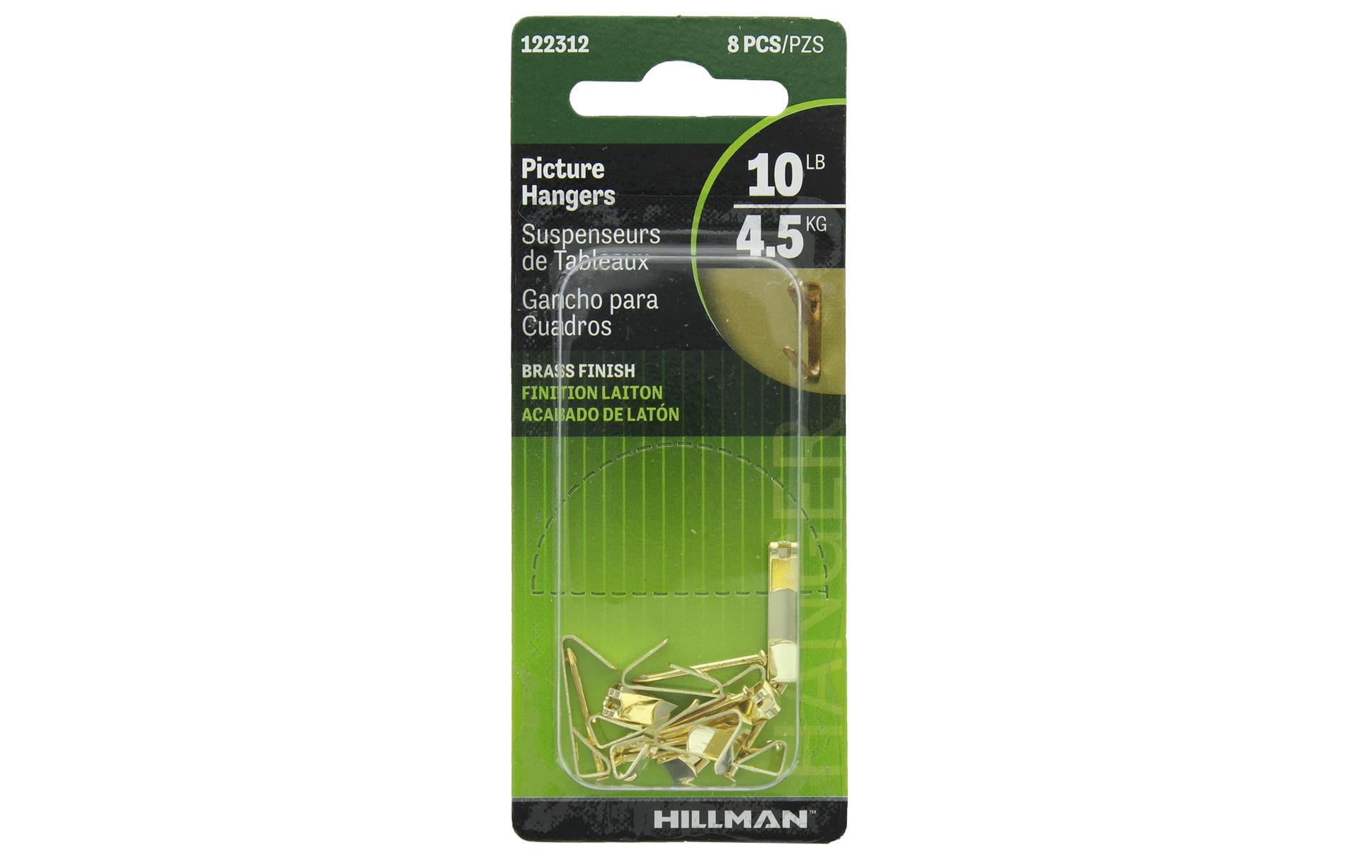 Hillman Picture Hanger 10lb Brass 8pc - Walmart.com