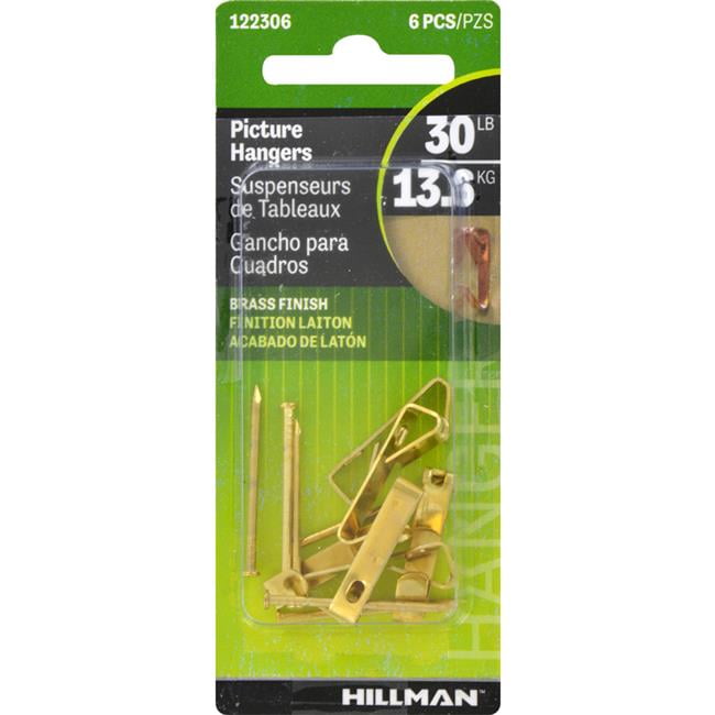 Ook OOK ReadyNail Brass-Plated Conventional Picture Hook 10 lb 6 pk Ook OOK ReadyNail Brass-Plated Conventional Picture Hook 10 lb 6 pk