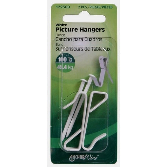 Hillman Anchorwire 100 Lb. Steel Standard Picture Hangers Wall 2 Pk 122309