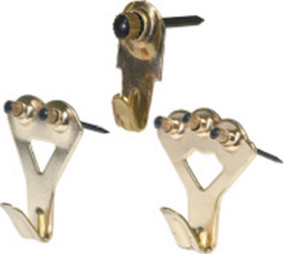 Hillman Elite Brass-Plated Classic Picture Hanging Set 10 lb 32 pk