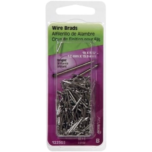 Hillman Brad Nails 5/8 " Bright Steel 19 Ga Card 2 Oz