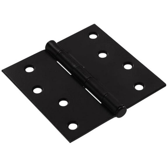 Hillman Builders Hardware 859826 4 in. Square Frame Door Hinges, Matte Black - 3 Piece