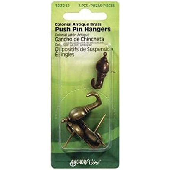 Hillman Colonial Hanger Antique Brass Plated Card