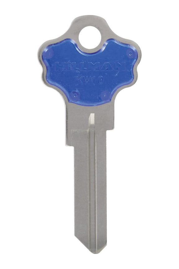 5969522 Colorplus Traditional Key House & Office Blank Single Sided Universal Key - Blue & Silver, Pack of 5