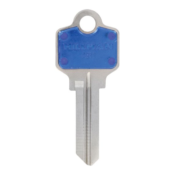 Hillman 5969035 Colorplus Traditional Key House & Office Blank Single Sided Universal Key - Blue, Pack of 5