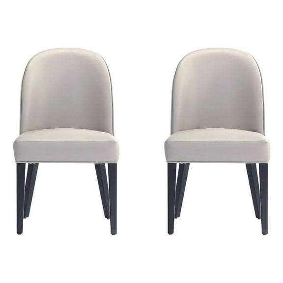 Hillman Dining Chair with Solid Wood Frame in Light Gray - Set of 2