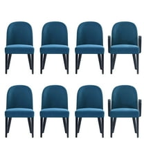 Hillman Dining Side and Arm Chairs from Solid Wood in Light Blue - Set of 8