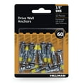 thumbnail image 1 of Hillman Drywall Anchor Screws, 1/8" x DXS, Steel, Zinc, Corrosion Resistant, 60 lbs, Silver, 12 sets, 1 of 9