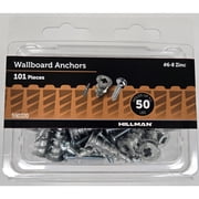 Hillman Drywall Anchor Screws, Pan Head Phillips Screw, Zinc, #8, 50 lb., 101 Pack