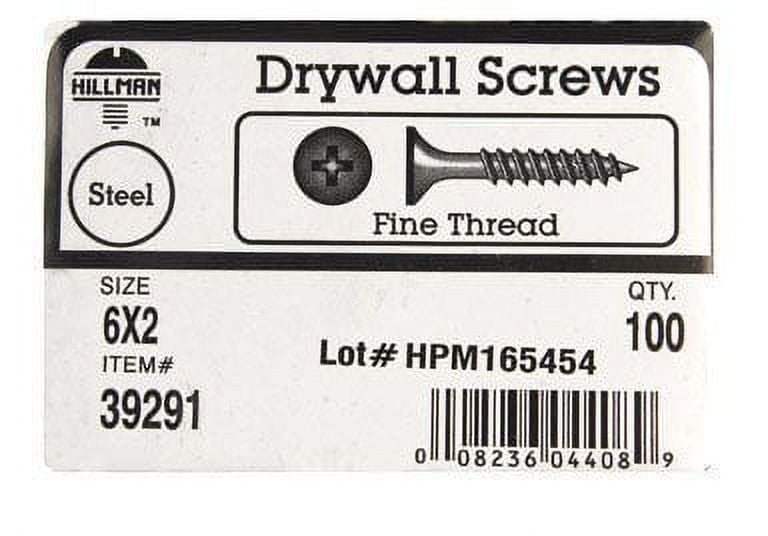 Hillman Drywall Screws No. 6 X 2 " Black Phosphate Coated Phillips Fine Steel
