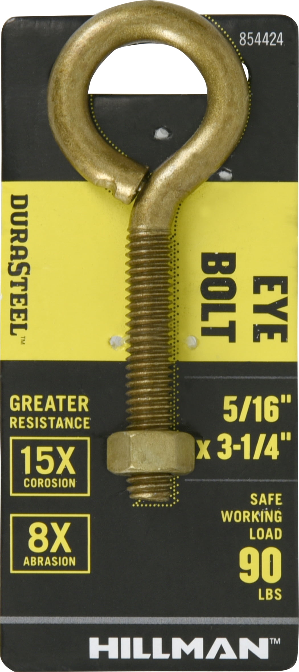 Hillman Durasteel Eye Bolts with Nuts Gold (5/16" x 31/4")