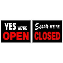 Hillman English Black Open/Close Sign 15 in. H X 19 in. W