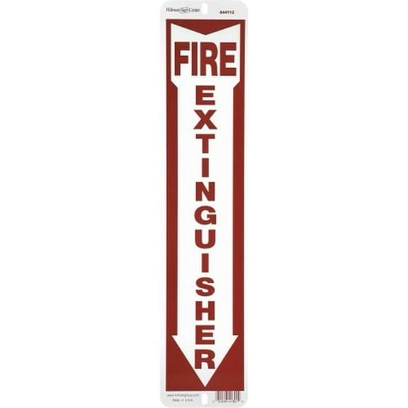 Hillman English Red/White Fire Extinguisher Sign 18 in. H X 4 in. W