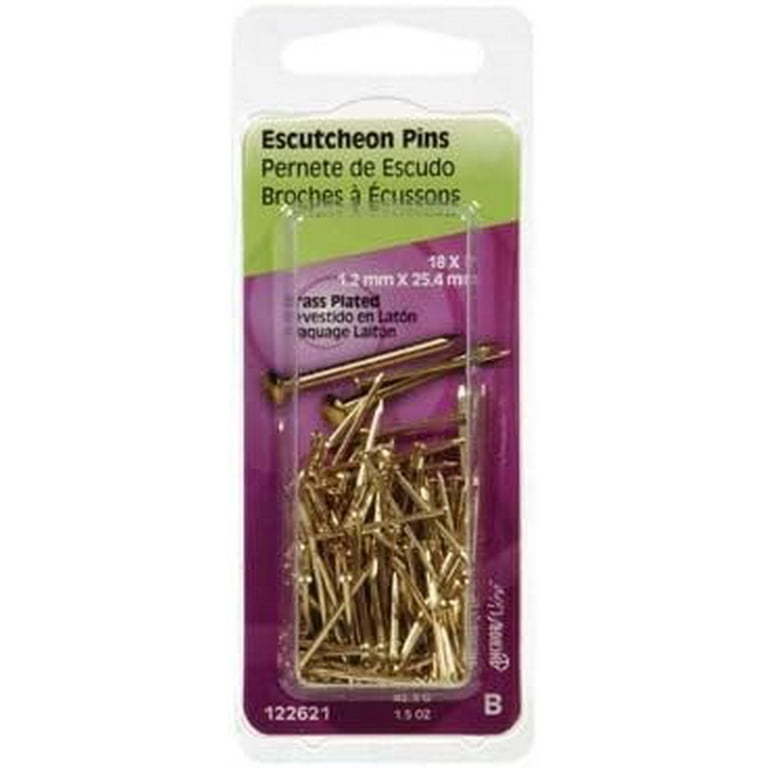Hillman 18 Ga. X 1/2 in. L Brass-Plated Steel Escutcheon Pins 1 pk 1.5 oz Hillman 18 Ga. X 1/2 in. L Brass-Plated Steel Escutcheon Pins 1 pk 1.5 oz