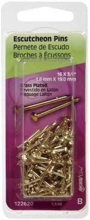 Hillman 16 Ga. X 3/4 in. L Brass Escutcheon Pins 1 pk 2 oz Hillman 16 Ga. X 3/4 in. L Brass Escutcheon Pins 1 pk 2 oz