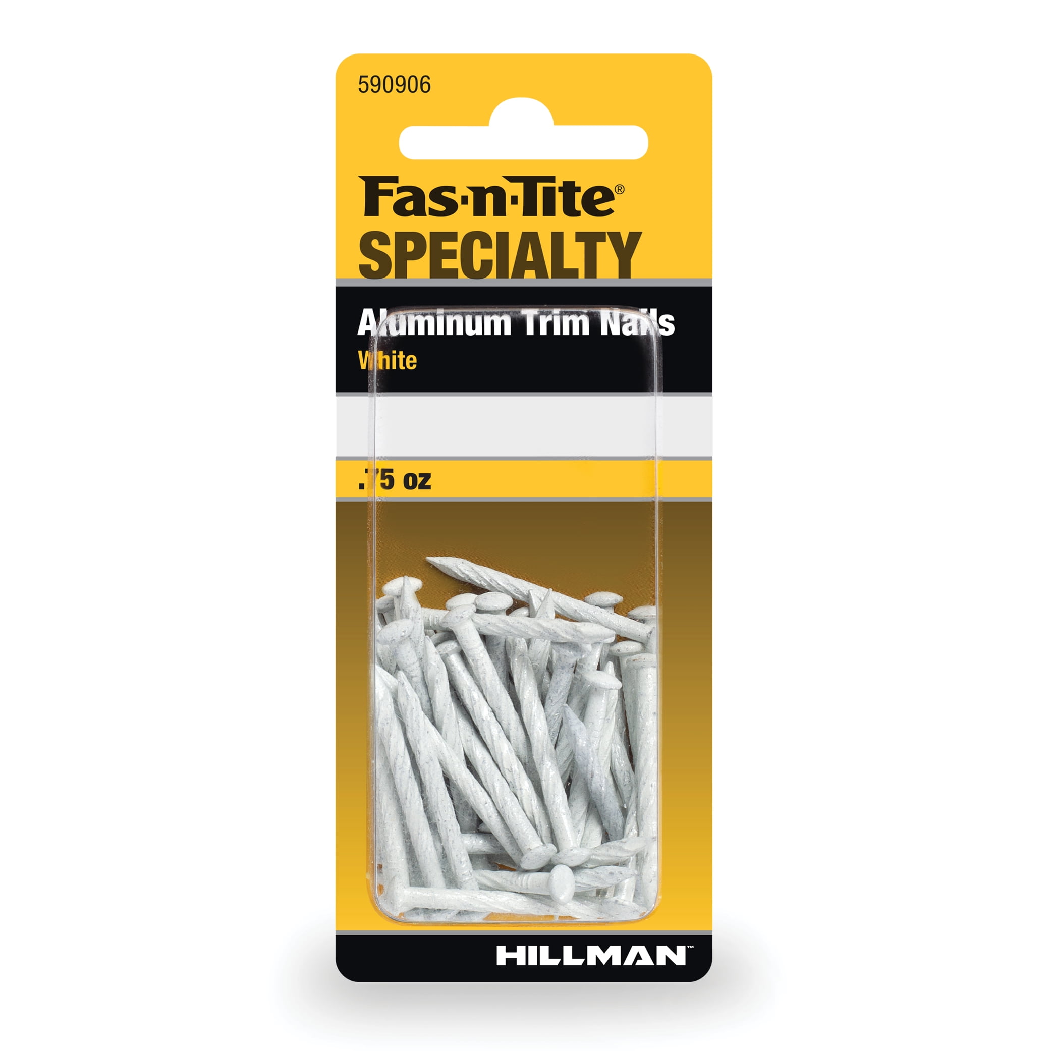 Fas-n-tite Trim Nails, 1-1/4", Aluminum, Rust Resistant, White, .75 oz pack