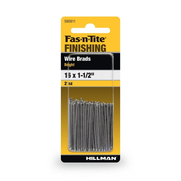 Fas-n-tite Bright Wire Finishing Nails, 16 x 1-1/2", Steel, Silver, Interior Nails