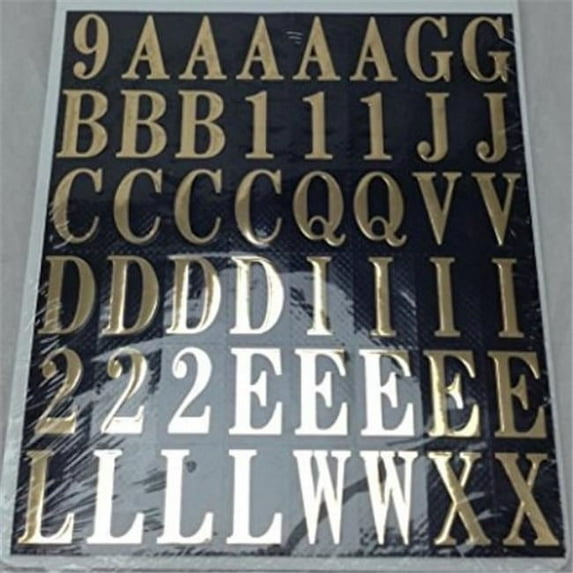 Hillman Fasteners 1 in. Letters & Numbers Kit, Black & Gold