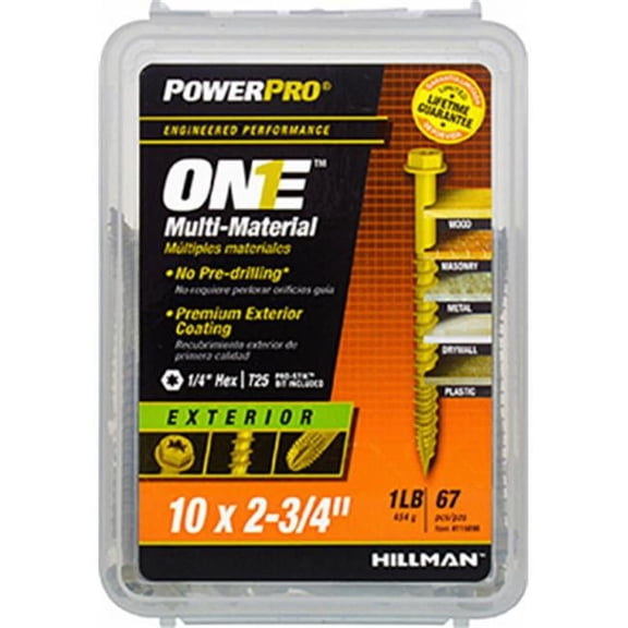 Hillman Fasteners 10 x 2.75 in. Exterior Hex Washer Head One Screw - Bronze Epoxy, Pack of 65