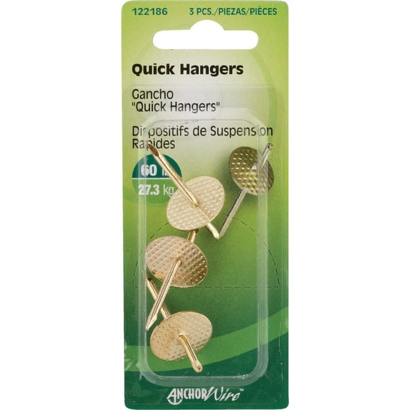 Hillman 60 Lb. Capacity Anchor Wire E-Z Hanger (3-Count) 122186 Pack of 10